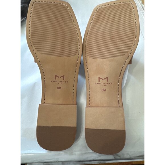 Marc Fisher Rosely NEW in box natural leather with silvertone chain sz 8M sandal - Picture 4 of 6